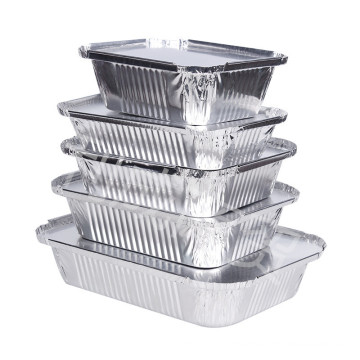 Rectangular aluminum foil lunch box